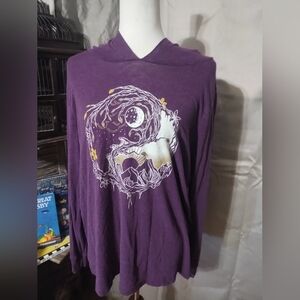 Torrid Super Soft Slub Jersey Hoodie With Moonlight Graphic Design Sz 1